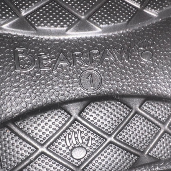 BearPaw Loki II Youth Size 1 Genuine Sheepskin Fur Lined Clog/Slipper Black EUC - Picture 6 of 6